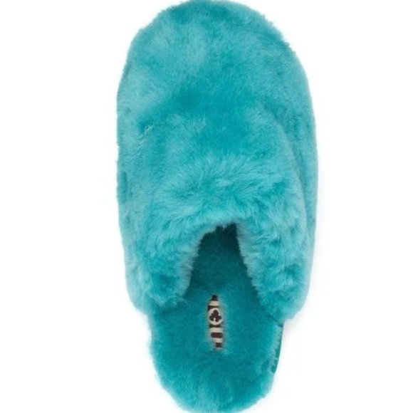 MOU turquoise sheepskin shearling slippers - Picture 2 of 4